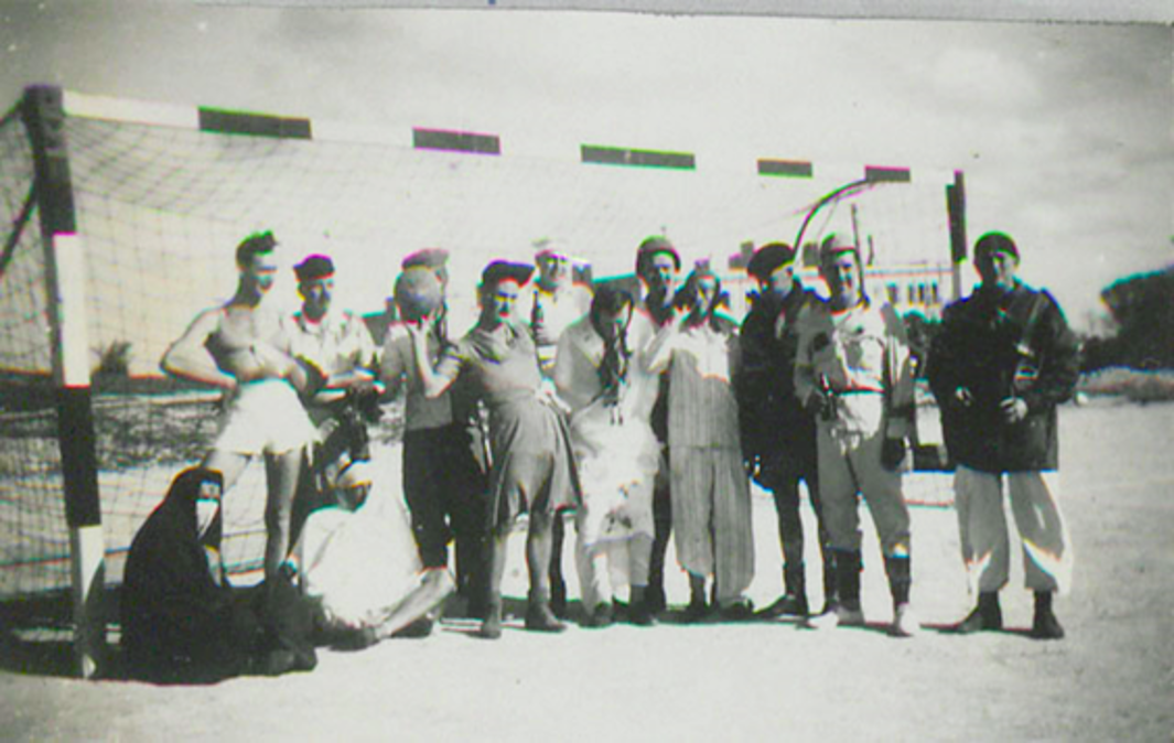 The Christmas Officers versus SNCO (Senior Non-Commissioned Officers) football match on Christmas 1947