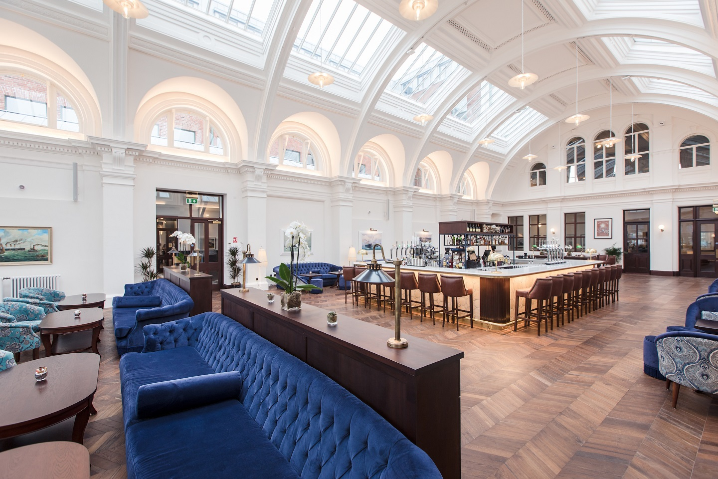 Inside the Harland Bar at the Titanic Hotel in Belfast