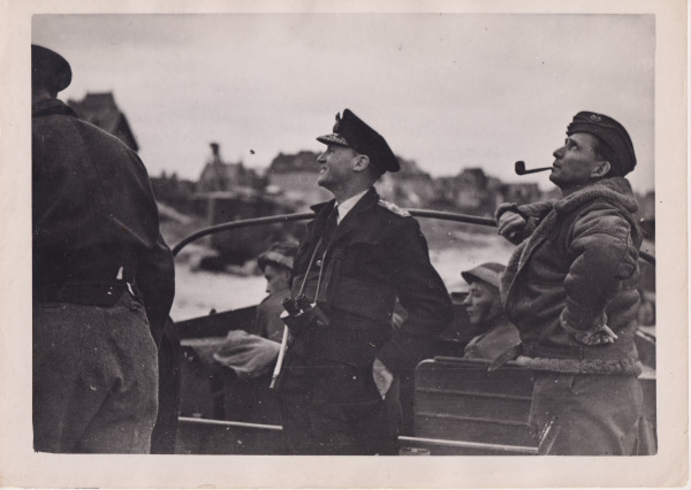 A photograph of Admiral Ramsay and Air Marshall Tedder off Normandy beach in 1944