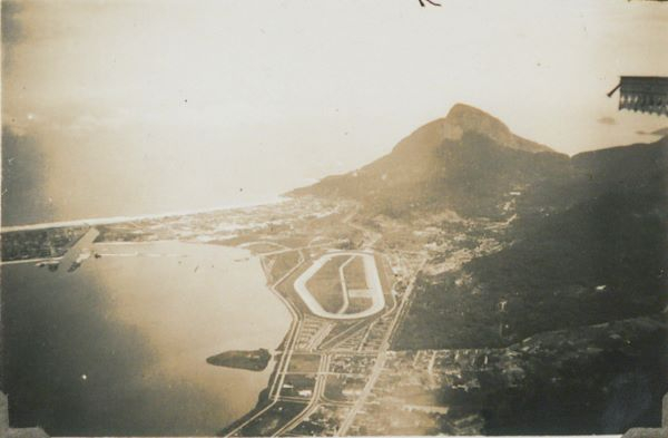 Overlooking the city of Rio de Janeiro possibly from the top of Corcovado Mountain, Brazil.