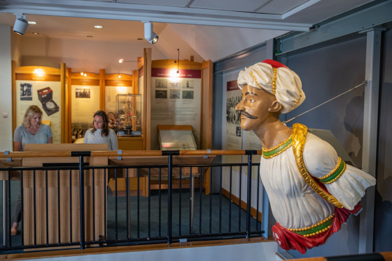 The figurehead of HMS Trincomalee and it's surroundings at the National Museum of the Royal Navy Hartlepool