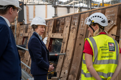 HRH The Princess Royal visiting HMS Victory in Portsmouth Historic Dockyard