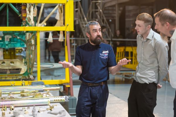 Barracuda is explained to guests by Conservation Engineer Will Gibbs