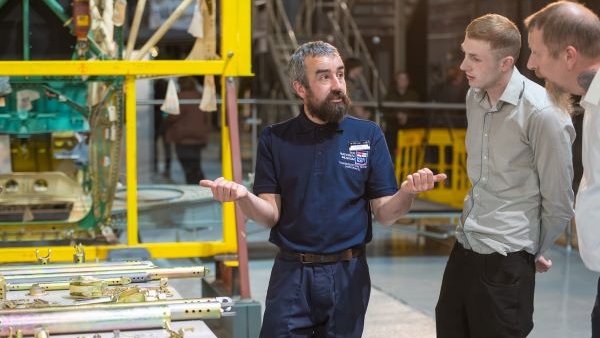 Barracuda is explained to guests by Conservation Engineer Will Gibbs